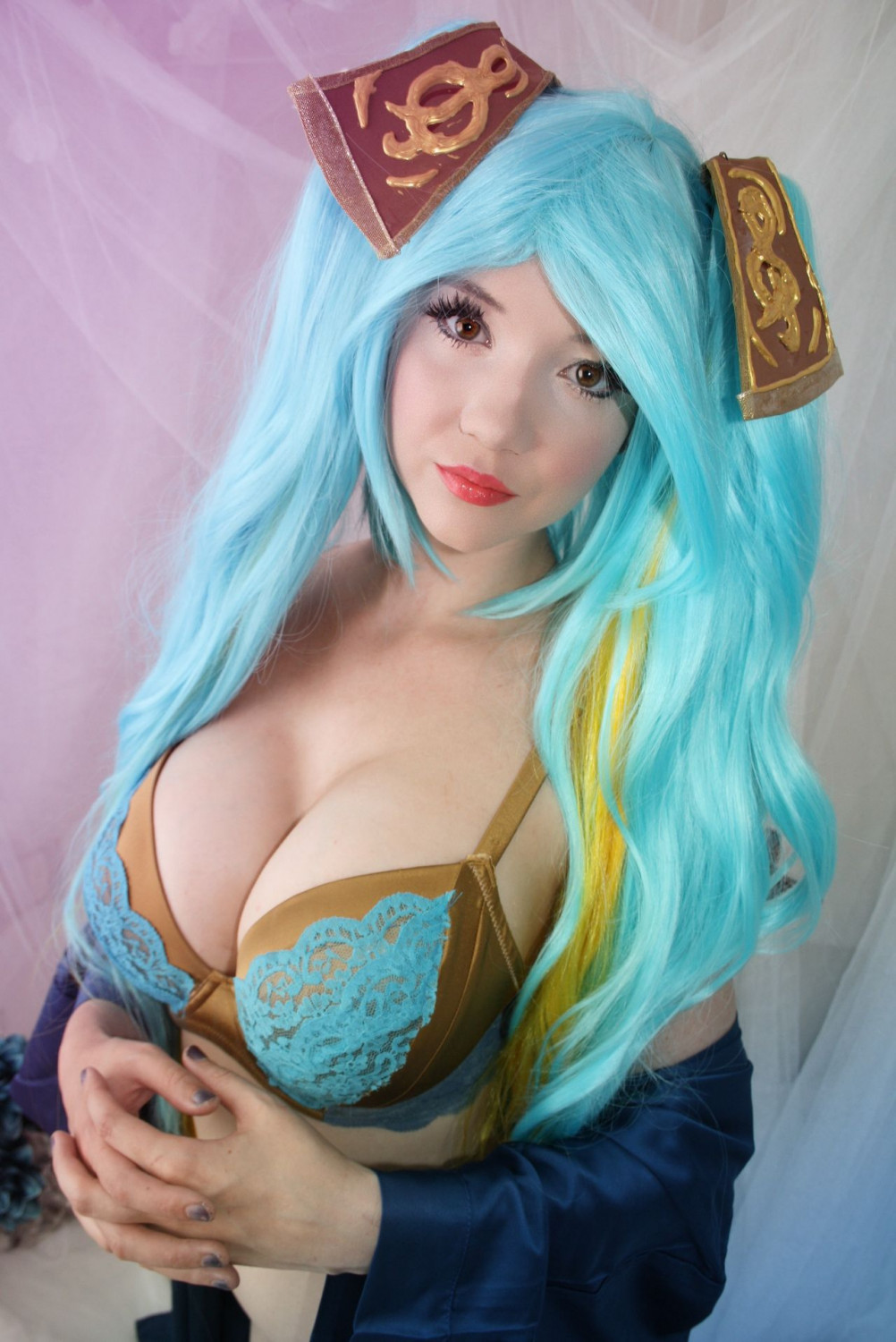 Huge Tits League - LillybetRose - HUGE TITS Sona League Of Legends Cosplay - FULL SET...
