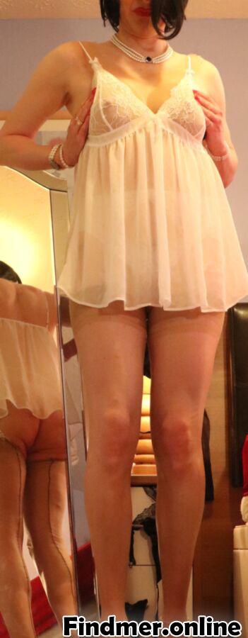 Mature CD – white babydoll & seamed stockings #wd04pNO0